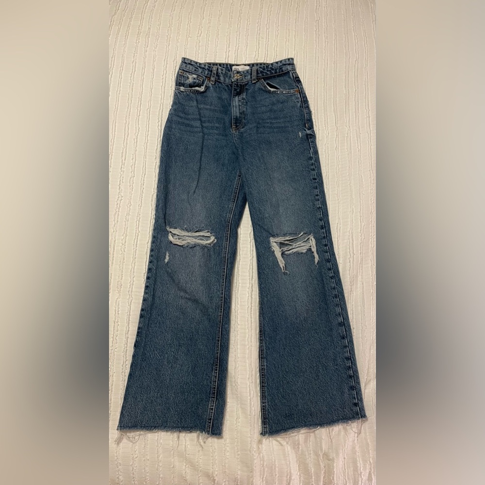 Zara Wide Leg Medium Dark Wash Jean